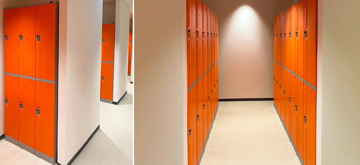 Tủ locker ABS dòng N tại vị trí cất đồ của tòa nhà Lotte Hà Nội