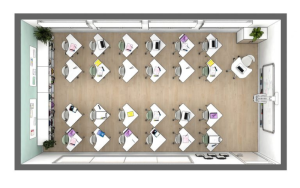 Cách sắp xếp bàn tam giác