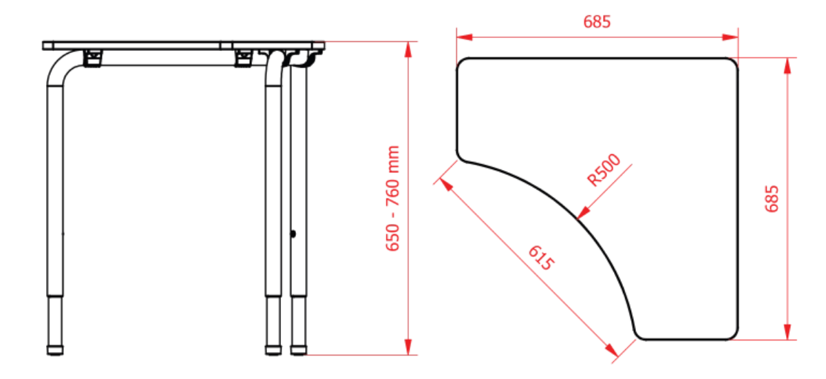 bàn arrow có thể điều chỉnh chiều cao linh hoạt