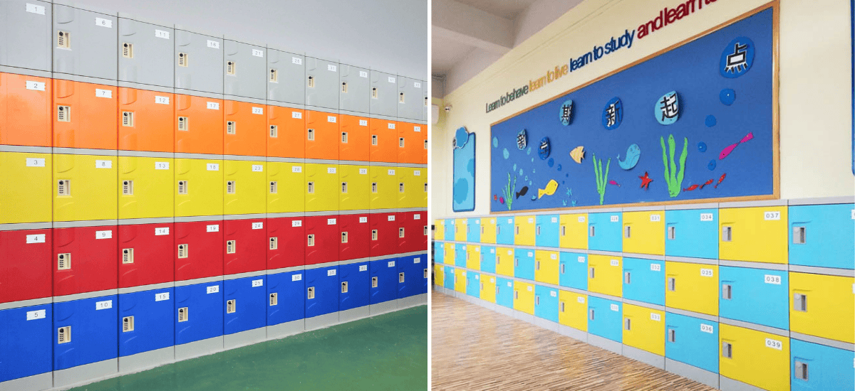 tủ nhựa abs trong thiết kế phòng học