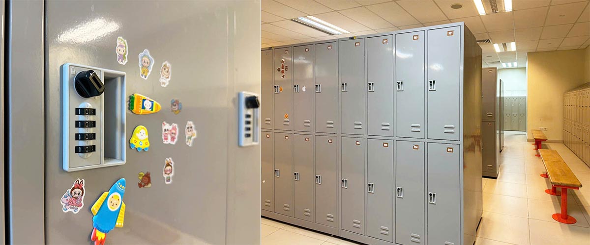 Khóa số 3S trên tủ locker, thuận tiện cho nhân viên trong quá trình sử dụng.