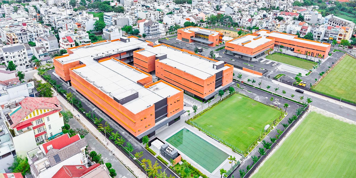 Khuôn viên Trường Quốc tế Nam Mỹ UTS cơ sở Nam Sài Gòn được quy hoạch đồng bộ, đáp ứng nhu cầu học tập và sinh hoạt của học sinh.