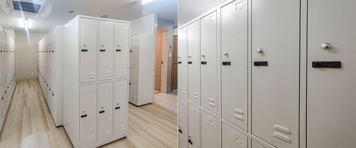 Chi tiết khóa số Cyber lắp đặt trên tủ locker sắt
