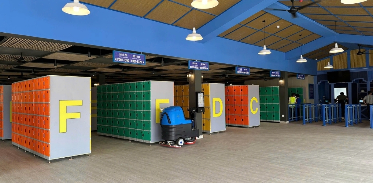 Bàn giao hệ thống tủ locker tại Aqua Adventure Park