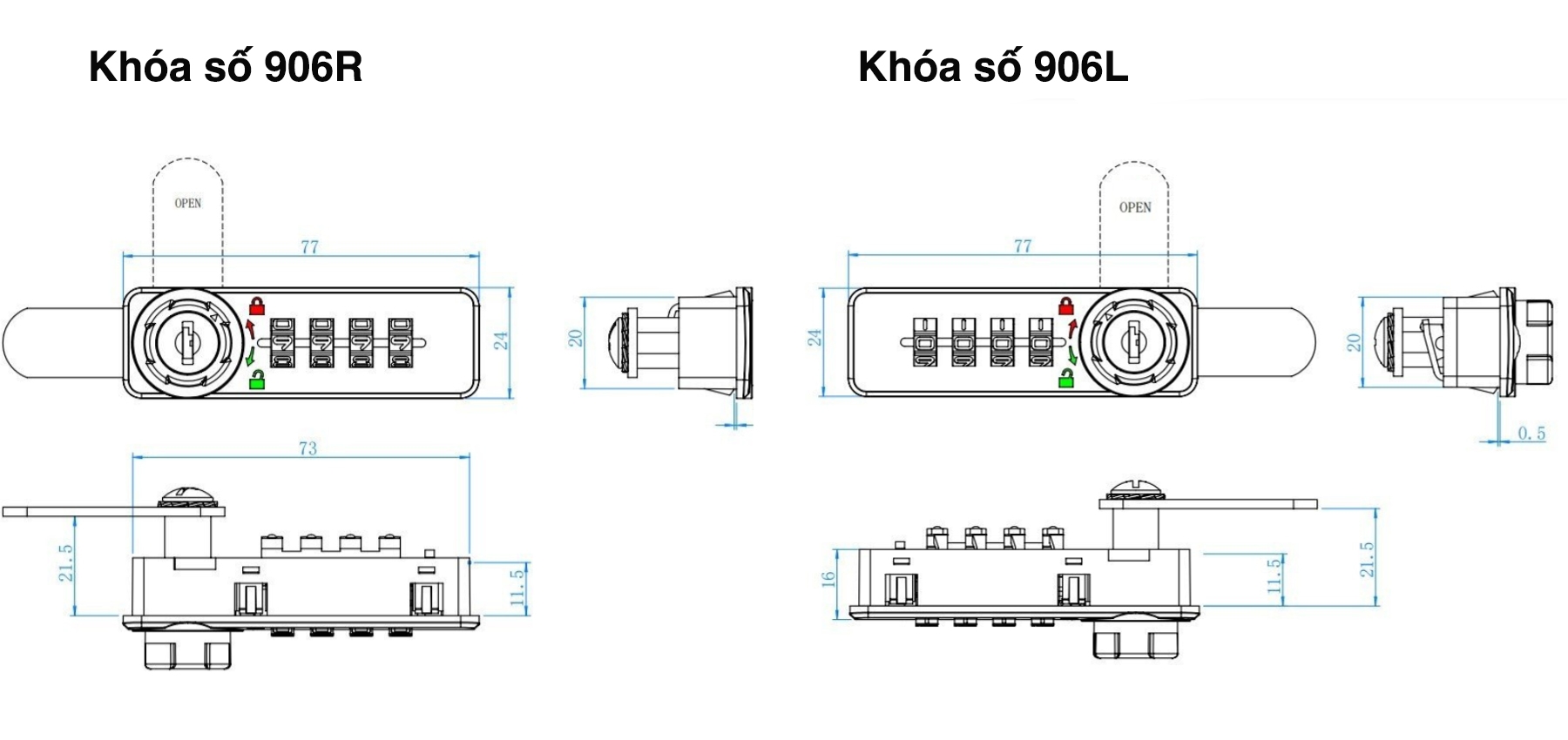 Cấu tạo khóa số 906