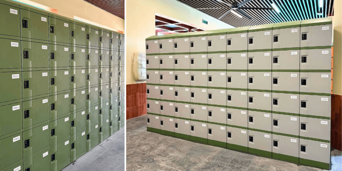 Tủ locker ABS W300 được lắp đặt tại khu vực thay đồ. 