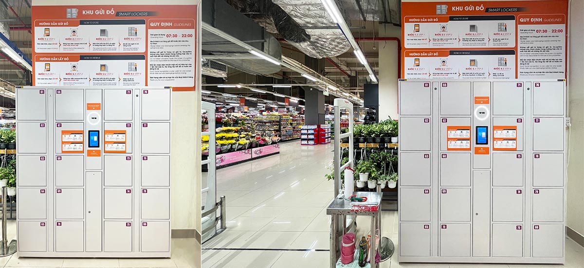 Tủ eLocker tại tầng 3 của Co.OpXtra Tân Phong