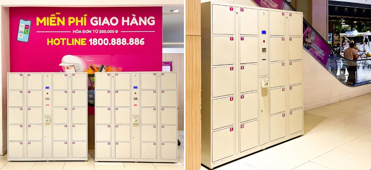 Tủ eLocker được triển khai tại AEON Mall Tân Phú.